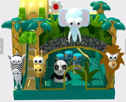 Castillo animoso de salto inflable de la casa de la lona de los niños combinado con la diapositiva