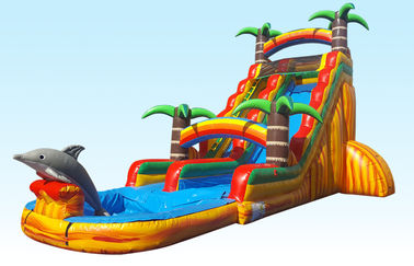 Toboganes acuáticos inflables materiales del PVC de Barry los 22FT Paradise tropical con la impresión de seda