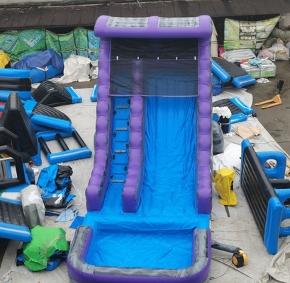 dibujo al aire libre de la mano de los toboganes acuáticos inflables durables del PVC de 0.55m m