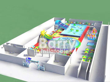 Reúna el parque inflable del agua de la diapositiva, parque inflable divertido diseñado para los niños