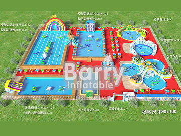 Equipo inflable comercial del parque del agua, parque de atracciones inflable del marco metálico