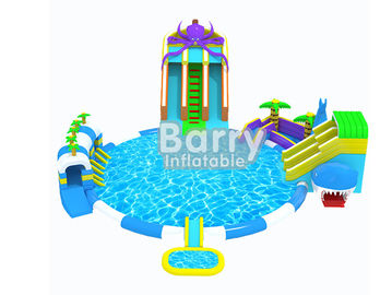 La calidad comercial embroma los parques inflables del agua del pulpo, parque inflable de la diapositiva por diversión
