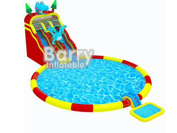 El parque de atracciones modificado para requisitos particulares juega el parque inflable jurásico de la agua de mar con la impresión completa