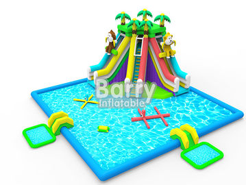 Embroma el equipo inflable del parque del agua, parque inflable de la piscina del tobogán acuático de la selva de OEM/ODM