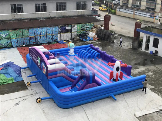Castillo animoso del patio inflable atractivo del parque inflable del trampolín de la lona de encargo