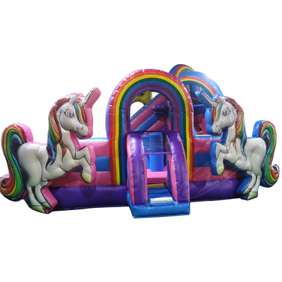 Lona comercial Castillo hinchable Unicornio Alquiler de casas hinchables para niños