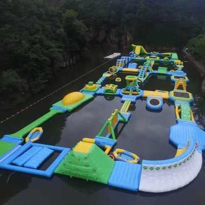 Trampolín de isla flotante inflable Parque acuático flotante de verano personalizado