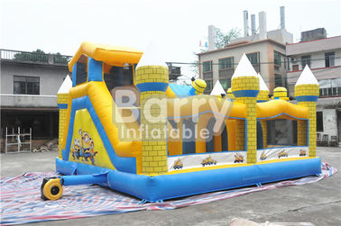 Castillo animoso inflable de los subordinados al aire libre de los niños con la lona del PVC de la diapositiva los 0.55MM