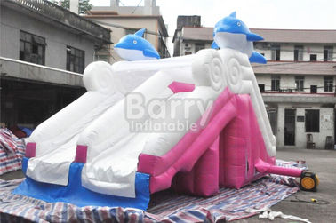 diapositiva inflable del rosa material del delfín de la lona del Pvc de 0.55m m para la piscina