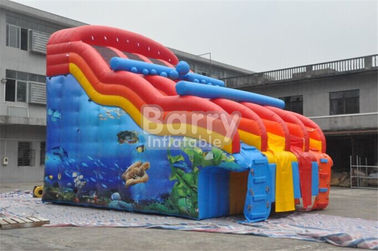 Prenda impermeable inflable de los toboganes acuáticos de los carriles del tema dual de Seaworld para la piscina de Inground