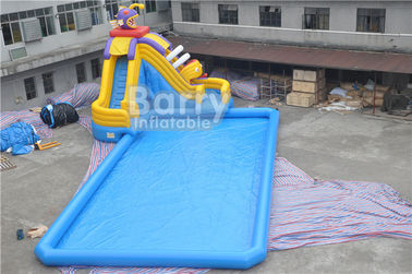 Parque acuático inflable con certificado CE, piscina inflable con tobogán de piraña con piscina