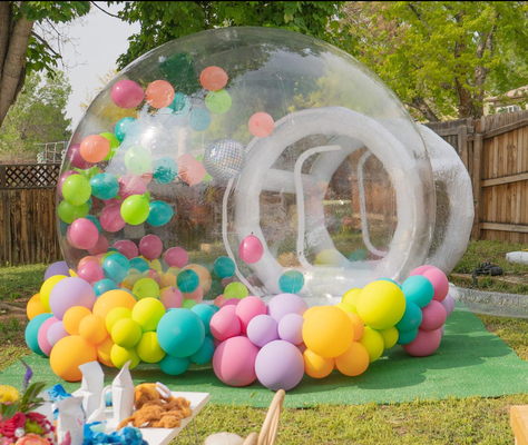 Cúpula de alto rendimiento iglú PVC claro túnel único al aire libre campamento transparente carpas de burbujas inflables de fiesta