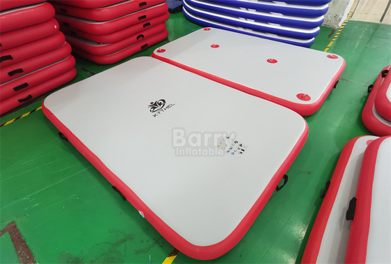 Plataforma de natación inflable de teca/blanco/color personalizado Plataforma flotante para deportes acuáticos de ocio