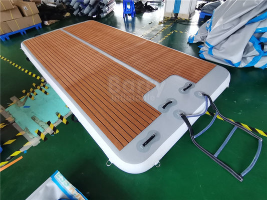 Muelle flotante inflable de 3 m para aficionados a la pesca y los deportes acuáticos