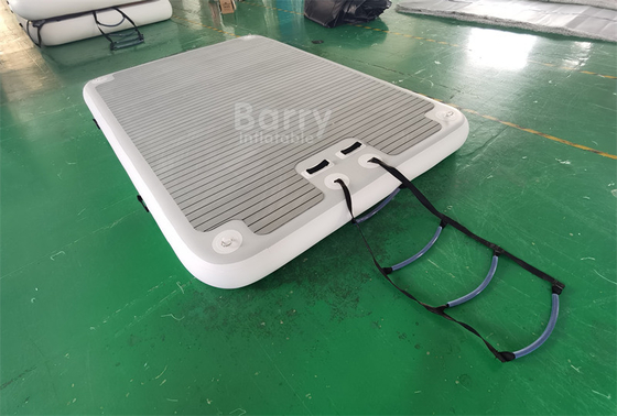 Punto de adhesión portátil de teca de PVC plataforma flotante inflable plataforma de agua