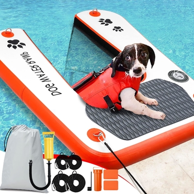 Escala segura y fácil Color personalizado inflables de cachorro plancha escalera de rampa para perros Divertido y entretenido para su perro
