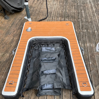 Rampa de perro plegable ajustable portátil Rampa de muelle de perro inflable Escalera Mascotas Rampa de perro para piscinas, lagos, barcos y muelles