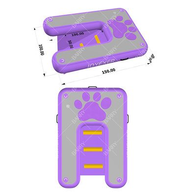 Bomba de aire libre inflable plataforma de escalada escalera barco de tres tamaños rampa de agua para perros con almohadilla antideslizante