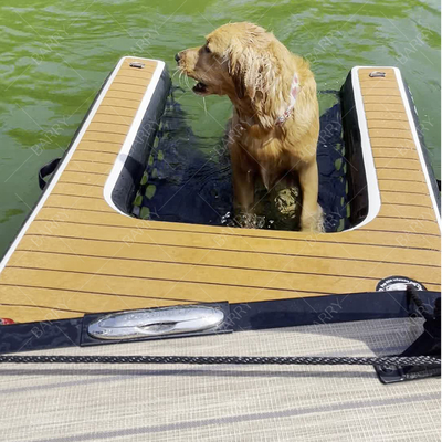 Logotipo personalizadoEscalera de botes inflables para perros Plataforma de rampa de escalada Rampa de agua inflables para perros
