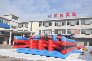 Carrera de obstáculos inflable insana roja caliente 5K para la raza de funcionamiento, obstáculos inflables del tiro de honda 5K
