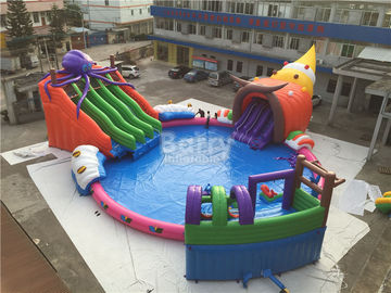 Parque inflable al aire libre gigante del agua, tobogán acuático de encargo del pulpo de los niños