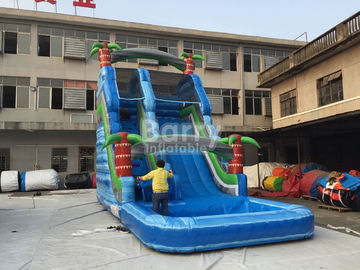 Tobogán acuático al aire libre inflable de la palmera del verano con la impresión