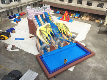 Toboganes acuáticos inflables grandes del dragón industrial de la calidad comercial el 15*11*8m modificado para requisitos particulares