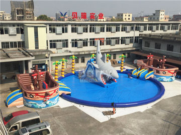 Parque inflable del agua del tema gigante del barco pirata en la tierra 36.5x20x8.5mH