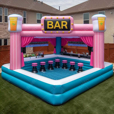 Plataforma flotante comercial inflable Bar de la piscina Plataforma de agua inflable Bar de agua del muelle para el evento de la fiesta del patio trasero