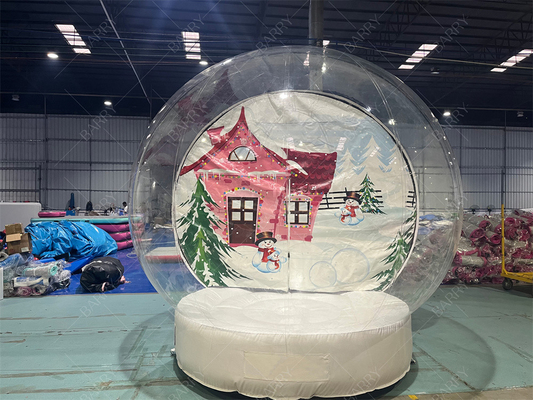 Decoración de club nocturno de 3m de Navidad Tienda de globo de nieve transparente Inflable Casa de Santa Santa Grotto Oxford Tienda de burbujas de Navidad