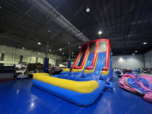 10.5x5.4x6.6m comercial de doble carril gigante deslizamiento de agua inflable saltador de salto luna rebotar toboganes de agua para adultos piscina