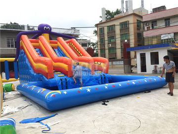 Parque inflable del agua del pulpo grande, diapositiva inflable de la piscina en parque de la tierra