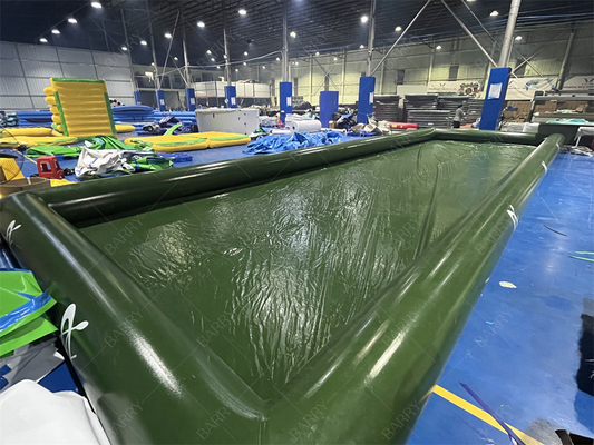 Para uso familiar, juego de pelota de agua de parque plegable, piscina de agua inflable verde para bote de remos