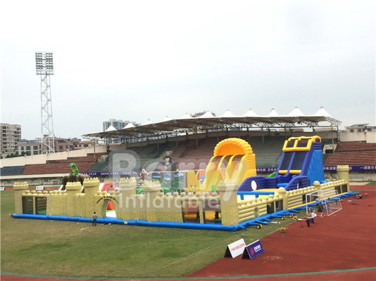 1600m2 El parque temático inflable más grande del mundo Dinosaurios en interiores Gran salto al aire libre con juego deportivo