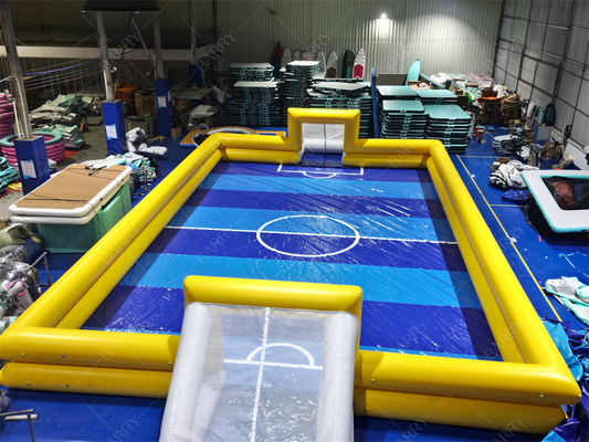 Campo de fútbol inflable 20x10m Tarpaulin de PVC con soplador de aire