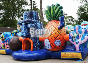 Casa inflable de la despedida del patio trasero para el obstáculo inflable del niño de Playland Spongebob