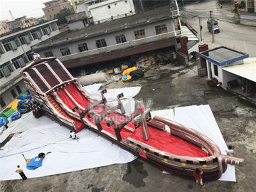Tobogán acuático inflable de la diapositiva del resbalón N del tema largo gigante del pirata con la piscina para el acontecimiento grande