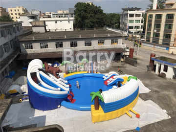 Parque inflable del agua del PVC Aquapark de la aduana con la piscina y diapositiva para los niños