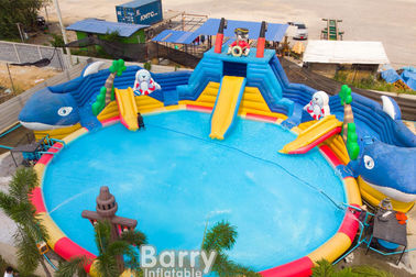 arreglo para requisitos particulares flexible de la diversión del PVC de 0.9/0.55m m del agua del parque de la diapositiva inflable de la piscina