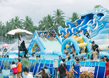 Piscina rectangular inflable del marco metálico de la piscina de agua del PVC del Portable comercial