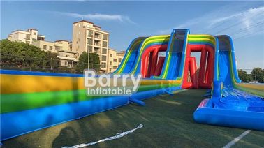 Toboganes acuáticos inflables modificados para requisitos particulares de los carriles gigantes del arco iris 3 comerciales para el adulto y los niños