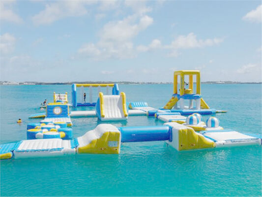 Lona flotante del PVC del parque del agua de Logo Printing Aqua Sports Inflatable