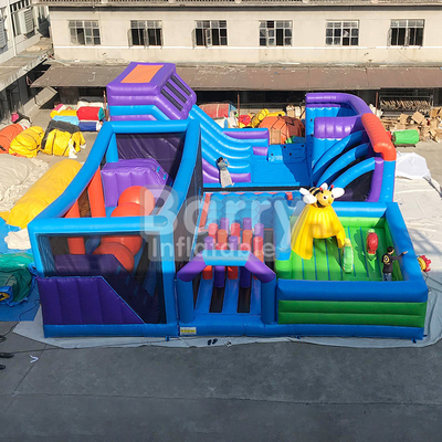 Castillo grande de la diversión de la ciudad del patio del parque temático inflable comercial de la diversión