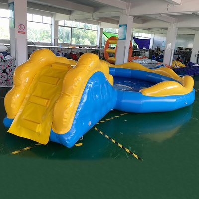 Azul profundo inflable de la piscina del cuadrado de los niños y color amarillo