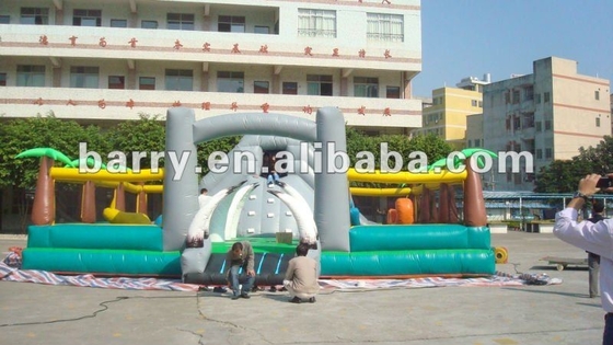 diapositiva combinada divertida de la gorila 680g/cm2 del niño inflable del parque de atracciones