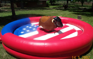 Bull mecánica inflable redonda, juego mecánico inflable del paseo de Bull de la lona del PVC