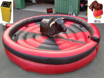 1 persona Bull mecánica inflable, rodeo mecánico Bull de la estera redonda inflable de la lona