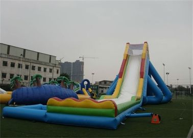Toboganes acuáticos inflables y piscina del hipopótamo gigante al aire libre para los adultos