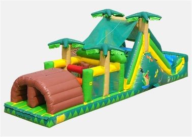Carrera de obstáculos inflable comercial, carrera de obstáculos de la gorila de la diversión de la alegría