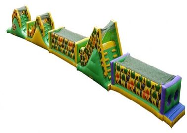 Carrera de obstáculos inflable colorida, carrera de obstáculos del agua para el alquiler